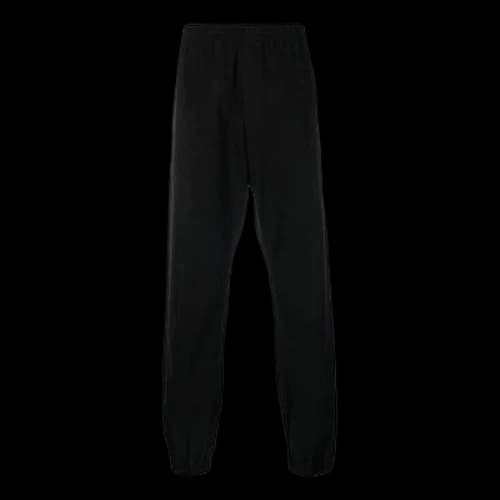 Off-White Solid Color Plain Weave Knit Bundle Feet Sports Pants/Trousers/Joggers Black