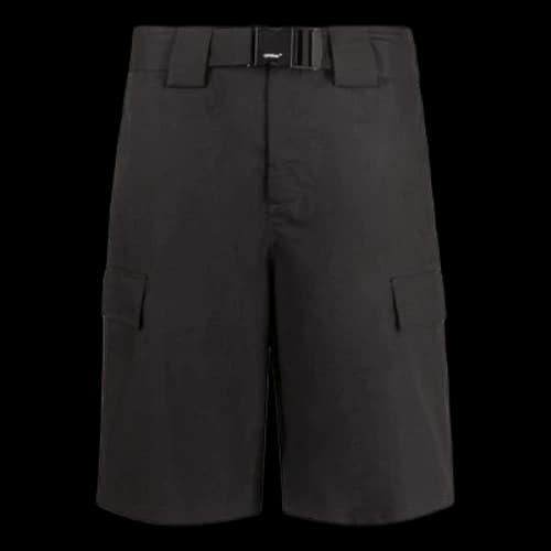 Off-White SS22 Solid Color Buckle Big Pocket Cargo Straight Shorts Loose Fit Black
