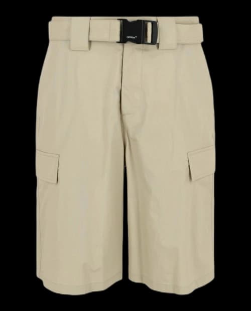 OFF-WHITE Buckle Cargo Shorts Sand