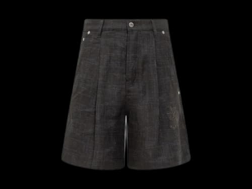 OFF-WHITE High-Rise Wide-Leg Shorts Blue
