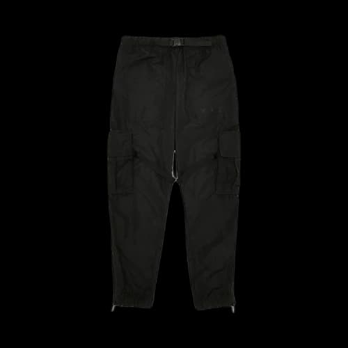 Off-White FW21 Solid Color Cargo Functional Casual Pants/Trousers Black