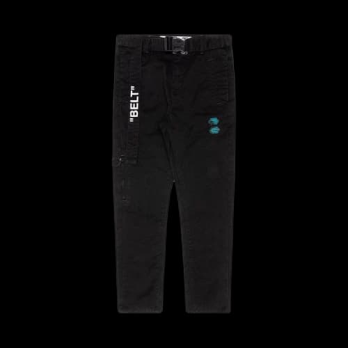 OFF-WHITE Belted Low Crotch Slim Fit Denim Jeans Black
