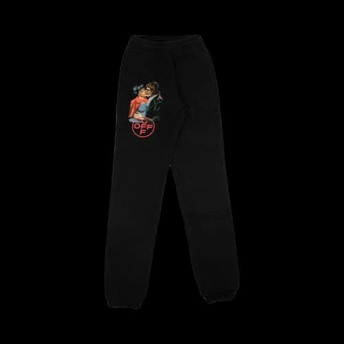 Off-White Street Style Cotton Oversized Logo Pants Men Black