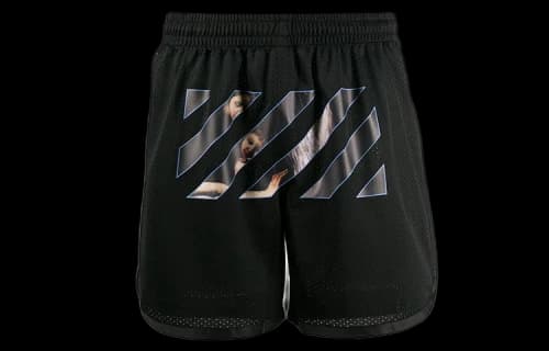 Off-White Caravaggio Angel Mesh Shorts 'Black/Black'