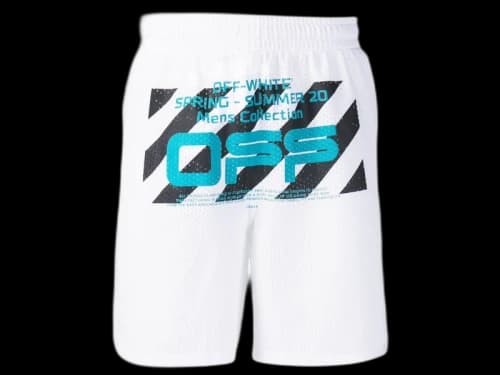 OFF-WHITE Wavy Line Mesh Shorts White/Multicolor