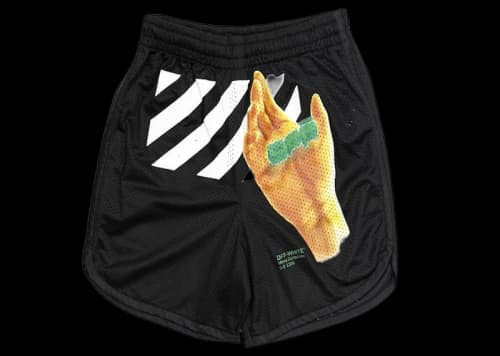 OFF-WHITE Hand Logo Mesh Shorts Black