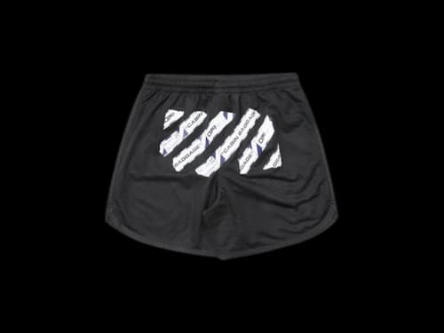 OFF-WHITE Airport Tape Mesh Shorts Black/Multicolor