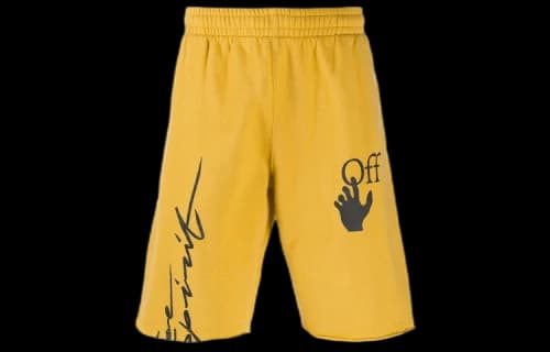 Off-White FW20 Arrows Printing Sports Shorts Men Yellow