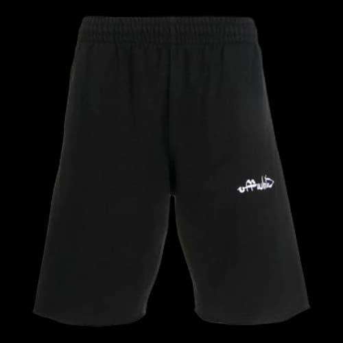 Off-White SS22 Solid Color Logo Printing Sports Shorts Version Black