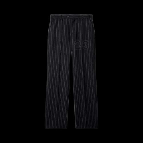 Off-White 23 Print Pinstriped Slim Cut Trousers 'Blue'
