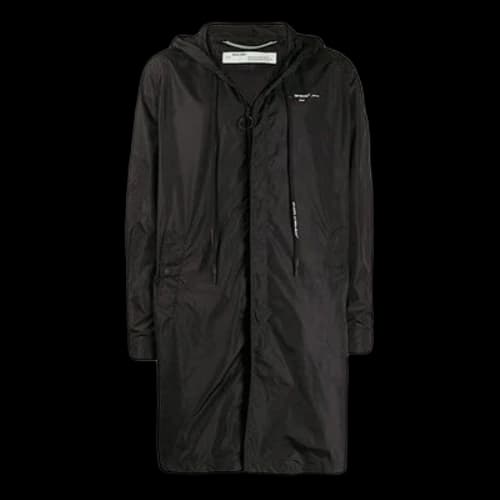 Off-White Arrow Printing hooded Windbreaker Black