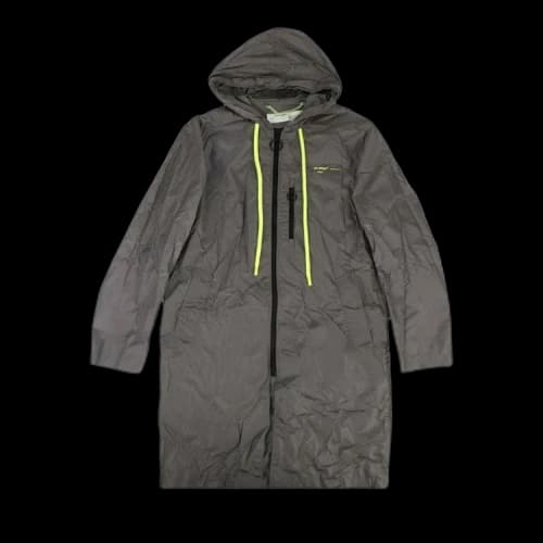 Off-White Mid Length Logo Print Rain Coat 'Grey'
