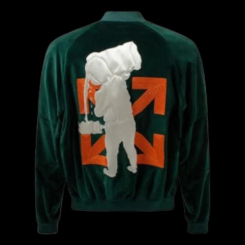 Off-White logo Aviator Green Jacket