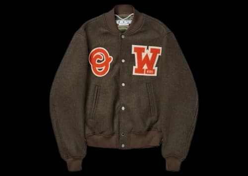 OFF-WHITE Patch Varsity Jacket Army Green