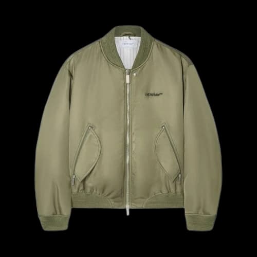Off-White Contrast Stitch Bomber Jacket 'Military Green'