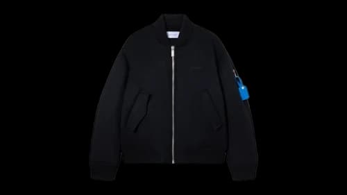 OFF-WHITE Quote Bomber Jacket Black/Dark Grey