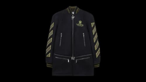OFF-WHITE Eagle Wool Twill Varsity Coat Black/Poison Green