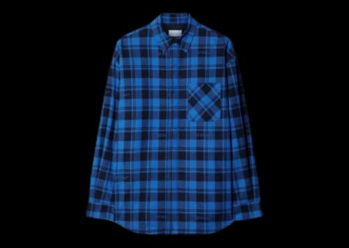 OFF-WHITE Checked Flannel Shirt Royal Blue/Black