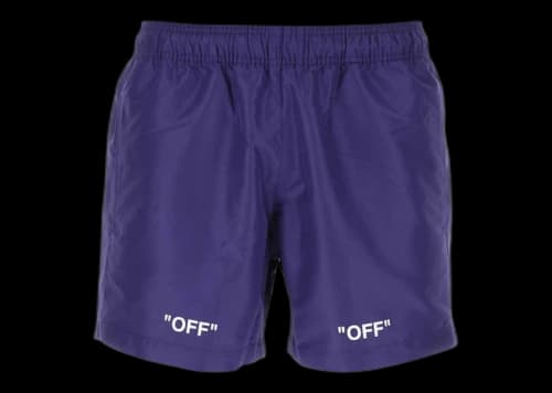 OFF-WHITE Off Logo Print Swim Shorts Electric Purple