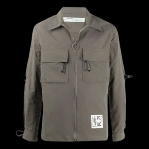 Off-White SS21 Cargo Pocket Long Sleeves Shirt Gray