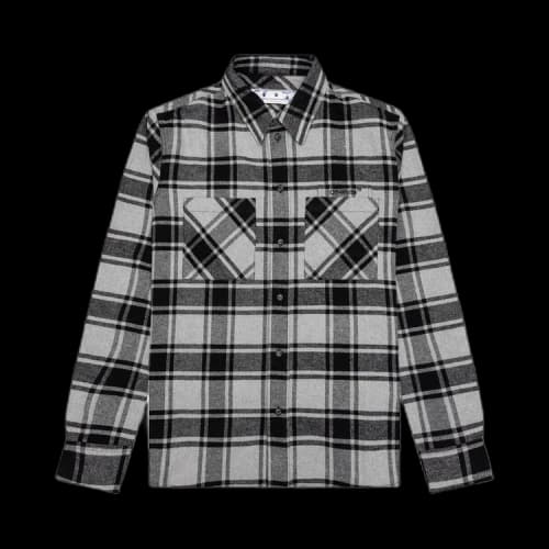 Off-White Outline Arrow Flannel Shirt 'Melange Grey'