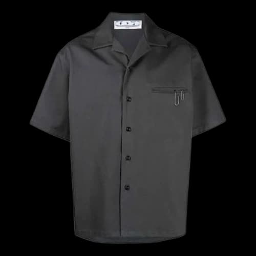 Off-White FW21 Detail Short Sleeve Loose Fit Gray Shirt