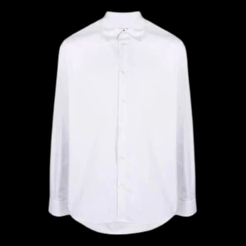 Off-White Logo Solid Color lapel Long Sleeves Shirt Version White