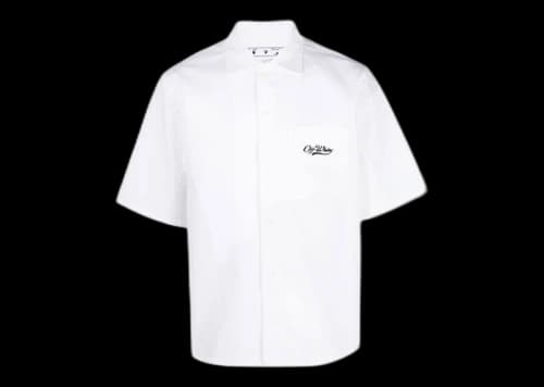 OFF-WHITE Logo-Embroidered S/S Shirt White