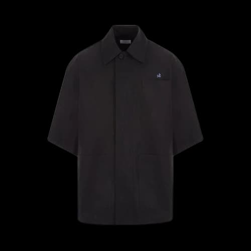 OFF-WHITE Bookish Flower Cotton Utility Button Down Shirt Blue/Black