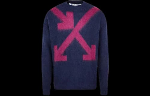 Off-White Fuzzy Arrow Crew Sweater 'Blue'