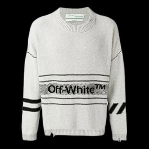 Off-White Logo Intarsia Gray
