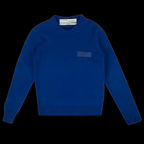 Off-White Logo Knit Crewneck Sweater 'Blue'
