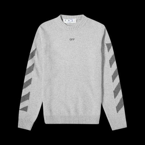 Off-White SS21 Arrows Stripe Knit Version Gray