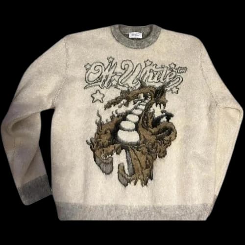 Off-White Dragon Mohair Knit Crewneck 'Cream'