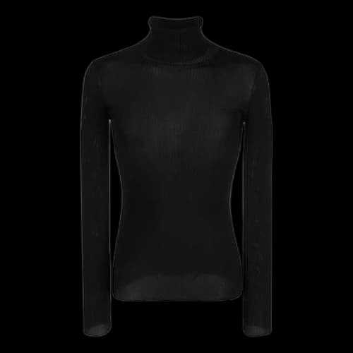 Off-White SS22 Helvet Ribbed Slim Fit Wool Sweater Black