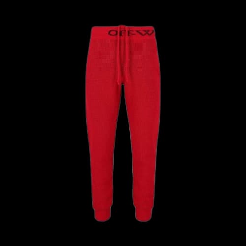 Off-White Slouch Knit Pants 'Red'