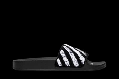 Off-White Flyknit Slider 'Black White'