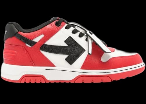OFF-WHITE Out Of Office OOO Low Tops Red Black White (Red Sole)