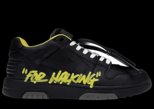 OFF-WHITE Out Of Office "OOO" Low Tops For Walking Black Yellow