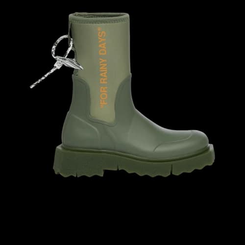 Off-White Sponge Rubber Rain Boot 'For Rainy Days - Green'