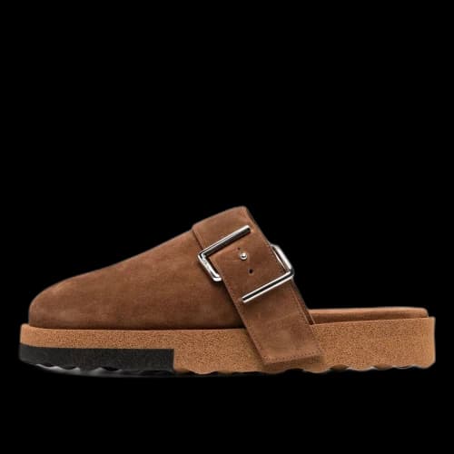 Off-White Off White Comfort Backless Slippers Leather Brown (2021)