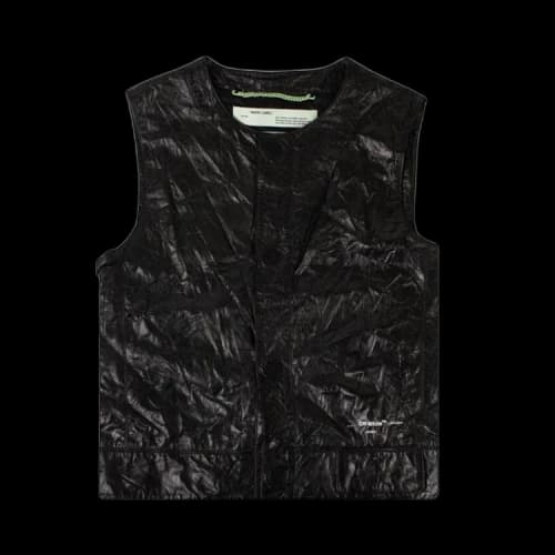 Off-White Crushed Leather Waistcoat Vest 'Black'