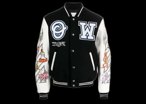 OFF-WHITE Logic Patch Varsity Jacket Black/Multicolor