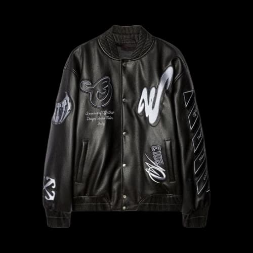 Off-White Dragon Over Varsity Jacket 'Black'