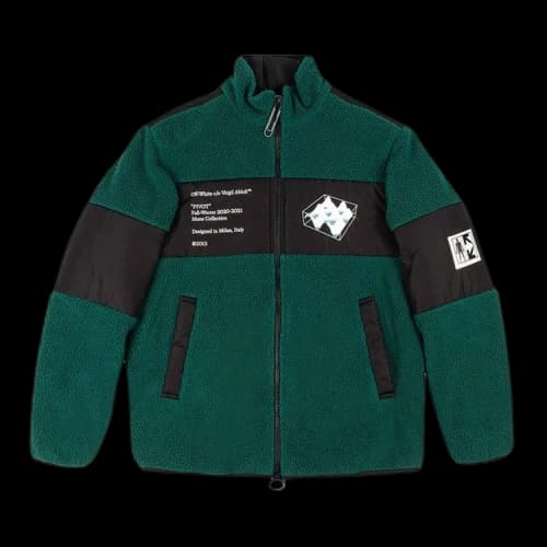 Off-White Polar Fleece Jacket 'Green/White'
