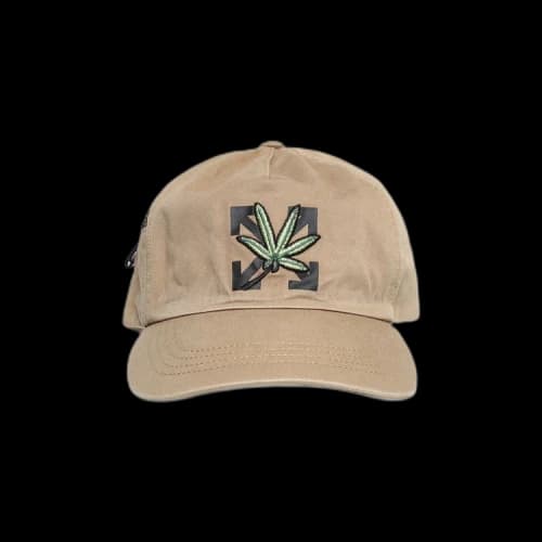 Off-White Weed Baseball Cap 'Dark Sand/Green'