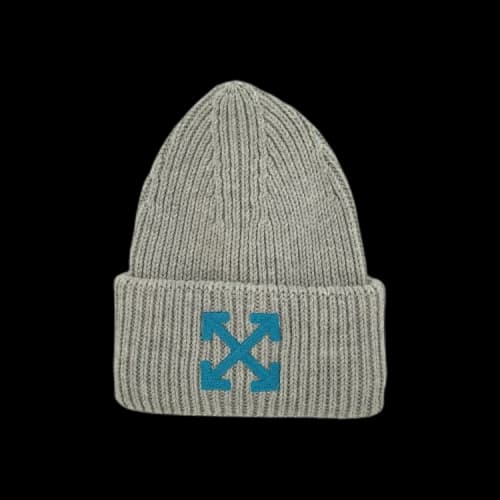 Off-White Arrow Ribbed Beanie 'Melange Grey/Sky'
