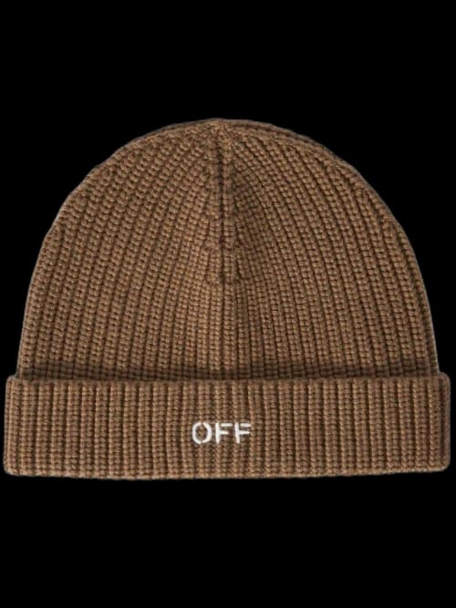 Off-White Off-Stamp Virgin-Wool Beanie Hat Army Green