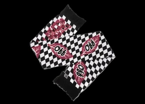 OFF-WHITE Checker Leaf Scarf Black White