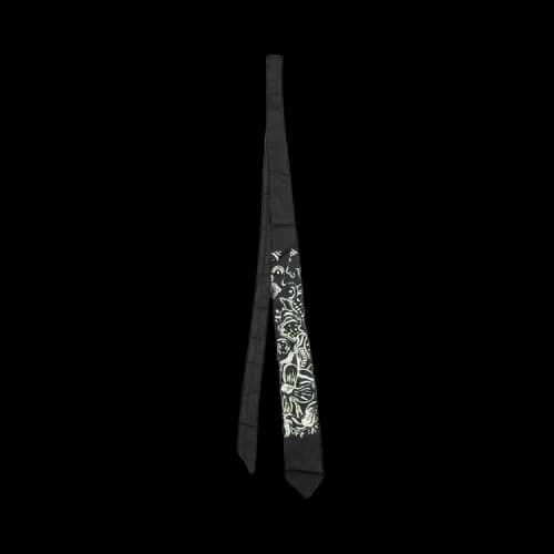 Off-White Floral Silk Tie 'Dark'